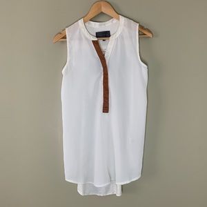 Sunday in Brooklyn Cream Hi/Low Sleeveless Top